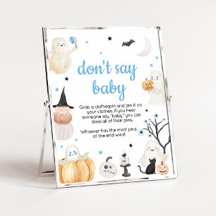 Boy Halloween Little Boo Zeg geen Baby Poster