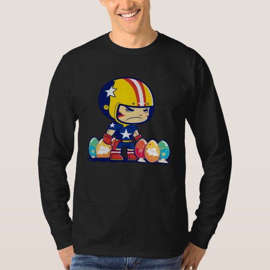 Boy Helmet Easter Eggs Football Easter T-shirt (Voorkant)