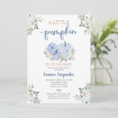 Boy Herfst Baby shower pompoen Kaart (Staand voorkant)