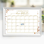 Boy Herfst Baby shower vervaldatum kalender Poster