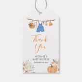 Boy Herfst Kleding Pompoen Herfst Baby shower Cadeaulabel (Voorkant)
