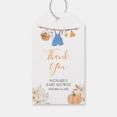 Boy Herfst Kleding Pompoen Herfst Baby shower Cadeaulabel (Achterkant)