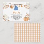 Boy Herfst Kleding Pompoen Herfst Baby shower Deta Informatiekaartje (Voorkant / Achterkant)