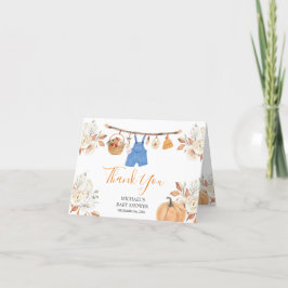 Boy Herfst Kleding Pompoen Herfst Baby shower Gevo Bedankkaart