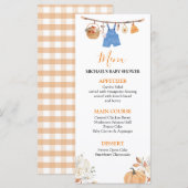 Boy Herfst Kleding Pompoen Herfst Baby shower Menu (Voorkant / Achterkant)