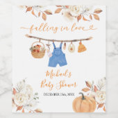 Boy Herfst Kleding Pompoen Herfst Baby shower Wijn Etiket (Enkel label)