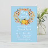 Boy Herfst Pompoen Baby shower Uitnodiging Kaart (Staand voorkant)