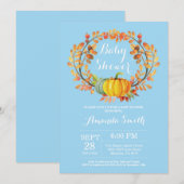 Boy Herfst Pompoen Baby shower Uitnodiging Kaart (Voorkant / Achterkant)