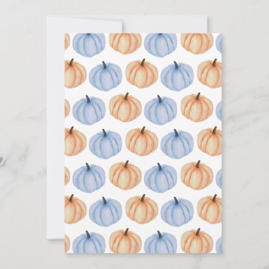 Boy Herfst Rustic Bow Pumpkin Baby shower Kaart (Achterkant)