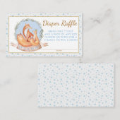 Boy Herfst Winter Woodland Fox Luier Raffle Ticket Informatiekaartje (Voorkant / Achterkant)
