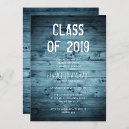 Boy High School Graduation Party 2019 Rustiek Blau Kaart