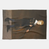 Boy Holding A Sword beroemd gemaakt door Edouard M Theedoek (Horizontaal)