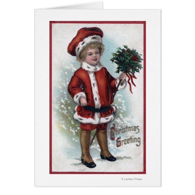 Boy Holding een Bushel van Holly (Voorkant)