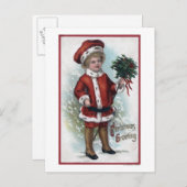 Boy Holding een Bushel van Holly Briefkaart (Voorkant / Achterkant)