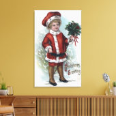 Boy Holding een Bushel van Holly Canvas Afdruk (Insitu (Woonkamer))