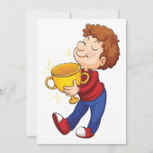 Boy Holding Golden Trophy Award winnaar Kaart (Voorkant)