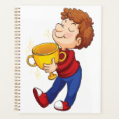 Boy Holding Golden Trophy Award winnaar Planner (Voorkant)