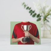 Boy Holding Trophy Briefkaart (Staand voorkant)