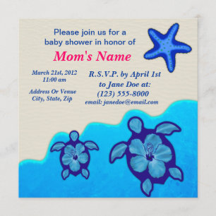 Boy Honu Baby shower Kaart