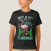 Boy houdt van Flamingos Kawaii Flamingo T-shirt (Voorkant)