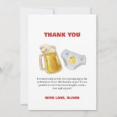 Boy Huggies Chuggies Beer Diaper Baby Shower  Bedankkaart (Voorkant)