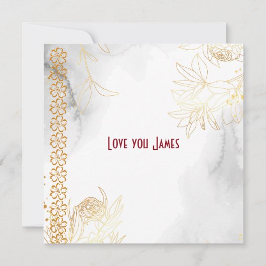 Boy Hugs Sheep Bloemenmeisje  Valentijn Kaart (Achterkant)