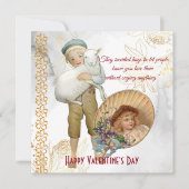 Boy Hugs Sheep Bloemenmeisje  Valentijn Kaart (Voorkant)