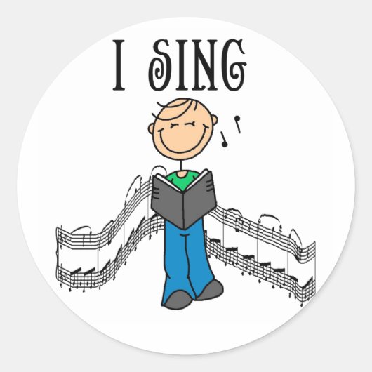 Boy I Sing Sticker (Voorkant)