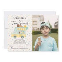 Boy Ice Cream Truck 2e Verjaardag Party Foto