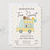 Boy Ice Cream Truck Uitnodiging voor 2e verjaardag (Voorkant)