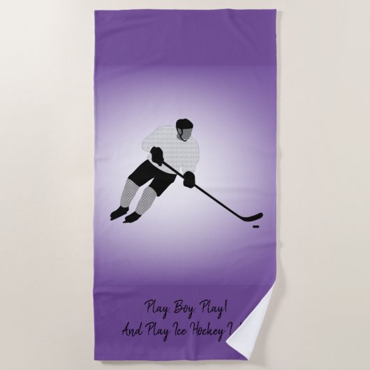 Boy Ice Hockey Player Strandlaken (Voorkant)