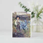 Boy in Cabbage Garden painting Briefkaart (Staand voorkant)