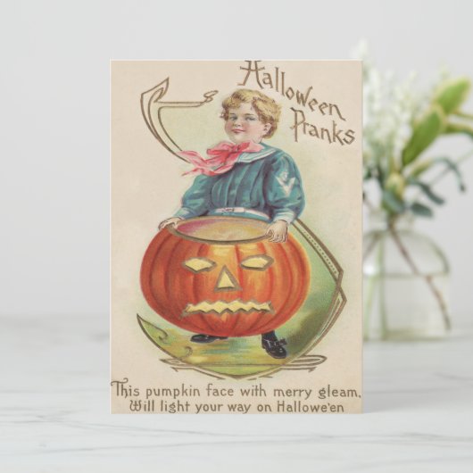 Boy Jack O Lantern Pumpkin Poem (Staand voorkant)