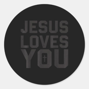 Boy Jesus Love You Minimalistische Christelijke Ma Ronde Sticker