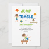 Boy Jump Tumble Gymnastiek Verjaardagsfeest Kaart (Voorkant)