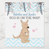Boy Kangaroo Wine Label Boho Baby shower Wijn Etiket (Enkel label)