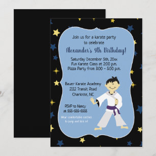 Boy Karate Birthday Paarse Belt Dark Hair Kaart