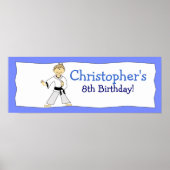 BOY KARATE KUNG FU Personalized Birthday Banner Poster (Voorkant)