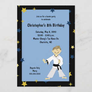 BOY KARATE MARTIAL ART BIRTHDAY PARTY KAART