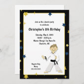 BOY KARATE MARTIAL ART BIRTHDAY PARTY KAART (Voorkant / Achterkant)