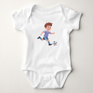 Boy Kicking Voetbal - Actief Kinder Voetbal Romper