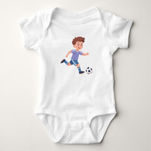 Boy Kicking Voetbal - Actief Kinder Voetbal Romper (Voorkant)