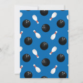 Boy Kind Bowling Verjaardagsfeestje Retro Blauw & Kaart (Achterkant)