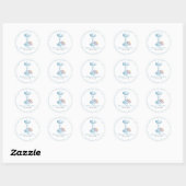 Boy Koala Beer Blue Baby shower Ronde Sticker (Vel)