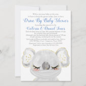 Boy Koala met Mask Drive By Baby shower Kaart (Voorkant)