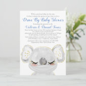 Boy Koala met Mask Drive By Baby shower Kaart (Staand voorkant)