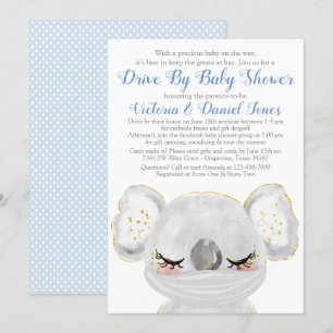 Boy Koala met Mask Drive By Baby shower Kaart