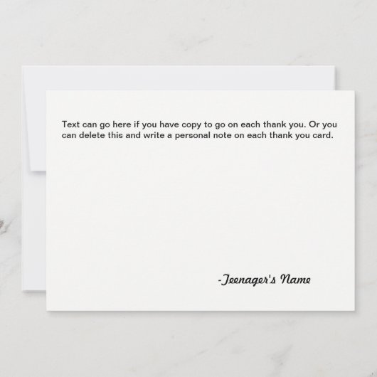 Boy License Bord Dank u wel kaarten (Achterkant)