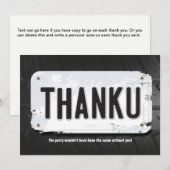 Boy License Bord Dank u wel kaarten (Voorkant / Achterkant)