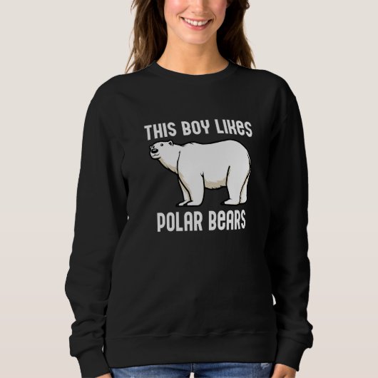 Boy Likes Polar Bears Expedition Wilderness Premiu Trui (Voorkant)